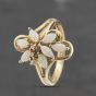 Second Hand 9ct Yellow Gold Opal & Diamond Dress Ring 41383471