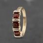 Second Hand 9ct Yellow Gold Garnet & Diamond Dress Ring 41383472