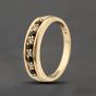 Second Hand 9ct Yellow Gold Sapphire & 0.12ct Diamond Half Eternity Ring 41383492