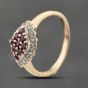 Second Hand 9ct Yellow Gold Ruby & 0.08ct Diamond Cluster Ring 41383543