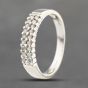 Second Hand 9ct White Gold 0.25ct Brilliant Cut Diamond Two Row Ring 41383563