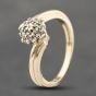 Second Hand 9ct Yellow Gold 0.12ct Diamond Twist Cluster Ring 41383564