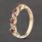 Second Hand 9ct Yellow Gold Ruby & Diamond Twist Half Eternity Ring 41383576