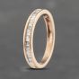 Second Hand 9ct Rose Gold 0.25ct Baguette Cut Diamond Channel Set Half Eternity Ring 41383581