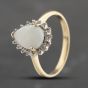 Second Hand 9ct White Gold Opal & Diamond Pear Shaped Cluster Ring 41383627