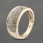 Second Hand 9ct Yellow Gold Diamond Pave Band Ring 41383659