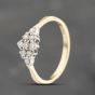 Second Hand 9ct Yellow Gold 0.22ct Brilliant Cut Diamond Marquise Shape Cluster Ring 41383668