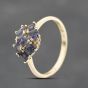 Second Hand 9ct Yellow Gold Tanzanite & 0.02ct Diamond Dress Ring 41383671
