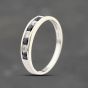 Second Hand 9ct White Gold Sapphire & 0.13ct Brilliant Cut Diamond Channel Set Half Eternity Ring 41383714
