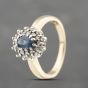 Second Hand 9ct Yellow Gold Sapphire & Diamond Oval Cluster Ring 41383732