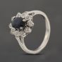 Second Hand White Gold 0.10ct Brilliant Cut Sapphire Flower Cluster Ring 41383746