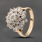 Second Hand 9ct Yellow Gold 0.15ct Brilliant Cut Diamond Round Cluster Ring 41383772