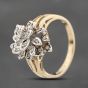 Second Hand 9ct Two Colour Gold 0.15ct Diamond Marquise Spray Cluster Ring 41383784