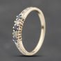 Second Hand 9ct Yellow Gold Sapphire & Brilliant Cut Diamond Half Eternity Ring 41383789
