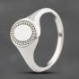 Second Hand 9ct White Gold 0.05ct Diamond Oval Signet Ring 41383790