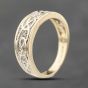 Second Hand 9ct Two Colour Gold 0.05ct Brilliant Cut Diamond Celtic Signet Ring 41383798