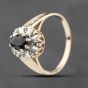 Second Hand 9ct Yellow Gold Sapphire & 0.08ct Diamond Cluster Ring 41383834