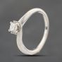 Second Hand 9ct White Gold 0.25ct Princess Cut Diamond Shoulder Set Solitaire Ring 41383836