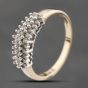 Second Hand 9ct Yellow Gold 0.25ct Diamond Three Row Ring 41383840