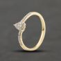 Second Hand 9ct Yellow Gold 0.15ct Brilliant Cut Diamond Pear Shaped Cluster Ring 41383864