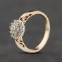 Second Hand 9ct Yellow Gold 0.18ct Brilliant Cut Diamond Round Cluster Ring 41383865