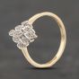 Second Hand 9ct Yellow Gold 0.10ct Brilliant Cut Diamond Marquise Shaped Cluster Ring 41383866