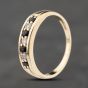 Second Hand 9ct Yellow Gold Sapphire & 0.07ct Diamond Half Eternity Ring 41383871