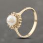 Second Hand Yellow Gold Cultured Pearl & Diamond Dress Ring 41383907