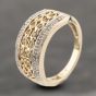 Second Hand 9ct Two Colour Gold 0.05ct Diamond Open Work Band Ring 41383911
