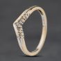 Second Hand 9ct Two Colour Gold 0.05ct Brilliant Cut Diamond Wishbone Ring 41383932