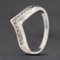 Second Hand 9ct White Gold 0.20ct Brilliant Cut Diamond Wishbone Ring 41383933