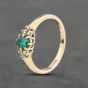 Second Hand 9ct Yellow Gold Synthetic Stone & 0.06ct Diamond Oval Seven Stone Ring 41383950