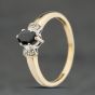 Second Hand 9ct Yellow Gold Sapphire Oval Cluster Ring 41383951