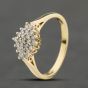 Second Hand 9ct Yellow Gold 0.25ct Diamond Marquise Shape Cluster Ring 41383961