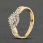 Second Hand 9ct Yellow Gold 0.20ct Diamond Marquise Shape Cluster Ring 41383963