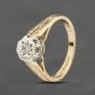 Second Hand Vintage 9ct Yellow Gold 0.03ct Brilliant Cut Diamond Spilt Shoulders Solitaire Ring 41383988