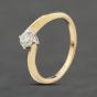Second Hand 9ct Yellow Gold 0.25ct Brilliant Cut Diamond Four Claw Twist Solitaire Ring 41383989