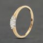 Second Hand 9ct Yellow Gold Brilliant Cut Diamond Three Stone Ring 41383996