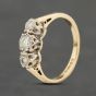 Second Hand 9ct Yellow Gold 0.20ct Brilliant Cut Diamond Three Stone Ring 41383997