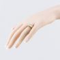 Second Hand 9ct Yellow Gold Blue Topaz & 0.04ct Diamond Dress Ring 41384019