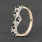 Second Hand 9ct Yellow Gold Sapphire & 0.04ct Diamond Wishbone Ring 41384060
