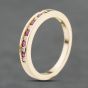 Second Hand 9ct Yellow Gold Ruby & 0.12ct Brilliant Cut Diamond Half Eternity Ring 41384128
