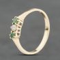 Second Hand 9ct Yellow Gold Emerald & 0.05ct Brilliant Cut Diamond Three Stone Ring 41384131