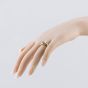 Second Hand 9ct Yellow Gold Blue Topaz & Diamond Set Shoulders Dress Ring 41384159
