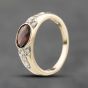 Second Hand 9ct Yellow Gold Garnet & Diamond Dress Ring 41384193