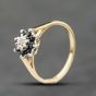 Second Hand 9ct Yellow Gold Sapphire & Diamond Cluster Ring 41384195