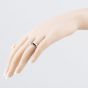 Second Hand 9ct White Gold Topaz & Diamond Rubover Set Three Stone Ring 41384264