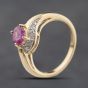 Second Hand 9ct Yellow Gold Tourmaline & Diamond Dress Ring 41384284