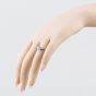 Second Hand 9ct White Gold 0.50ct Blue Topaz & 0.09ct Diamond Seven Stone Ring 41384324