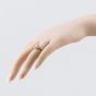 Second Hand 9ct Yellow Gold Pale Green Tourmaline & 0.01ct Diamond Two Stone Dress Ring 41384339